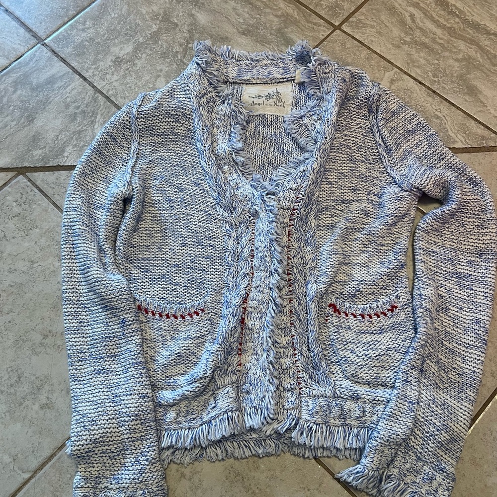 Angel of the north Women's Blue and White Sweater